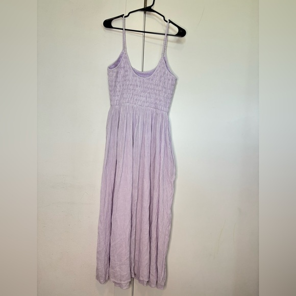 AERIE NWT LILAC GINGHAM DROP WAIST MIDI DRESS SZ MEDIUM - Picture 8 of 10